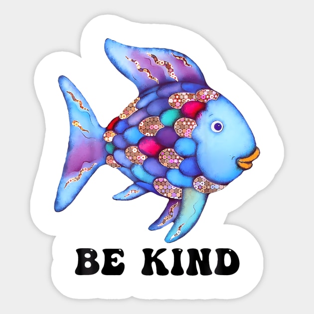 Be Kind Rainbow Fish Teacher Life Teaching Back To School Sticker by vulanstore